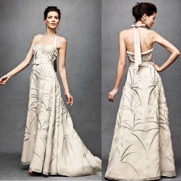 💯 New ANTHROPOLOGIE X BHLDN Trumpeted Pavot Gown - Picture 1 of 15